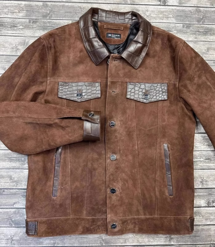 Куртка Kiton вставки из кожи крокодила - Image 1