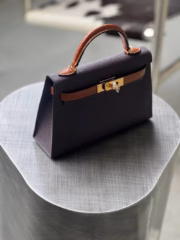 Сумка Hermes вставки из кожи крокодила